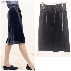 🎄J.crew Velvet Pull-On Skirt Midnigh Navy-XXS NWT